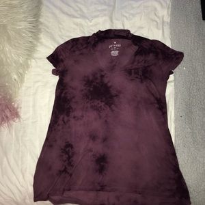 CHOKER NECK TIE DYE AMERICAN EAGLE SHIRT